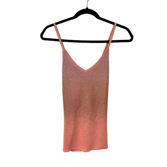 NWT Baum Und Pferdgarten Sleeveless V-Neck Knitted Chandra Top Peach Lurex Small - Picture 2 of 8